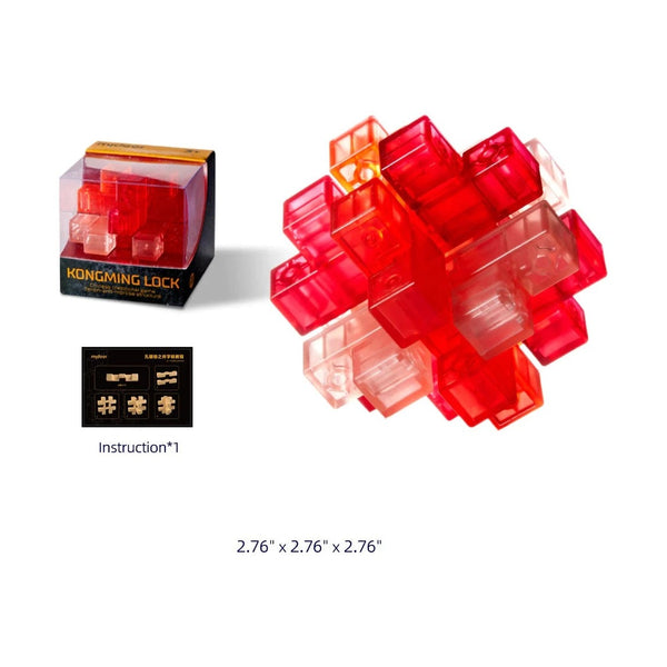 Mideer Neon Space Kongming Jing Lock - 3D Wooden Brain Teaser