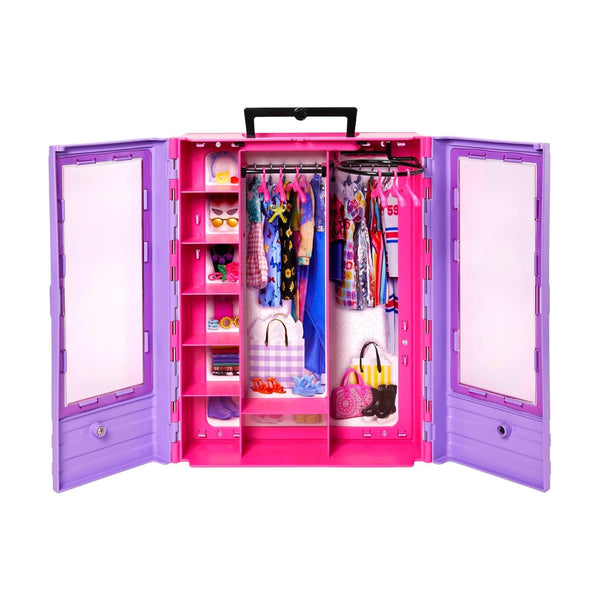 Barbie Ultimate Closet HJL66 Doll and Wardrobe Playset with Carry Handle, 2 Extra Dresses and Accessories