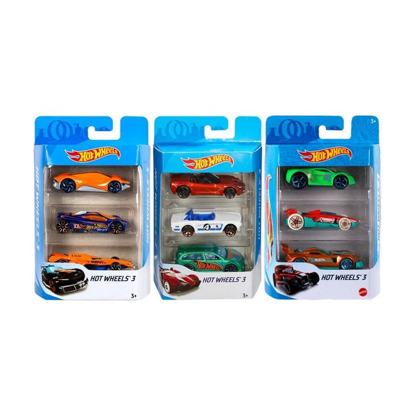 Hot Wheels ESS Basic Cars - 3 Pack - Assorted