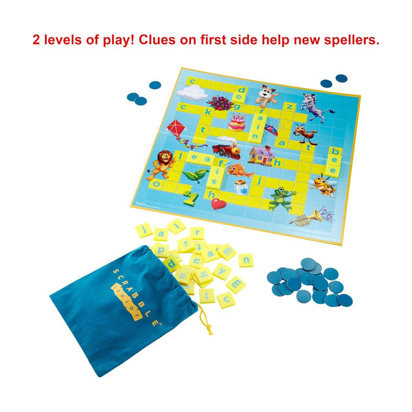 Mattel Games Scrabble Junior Kids Crossword Game with 2-Games-in-1 UK
