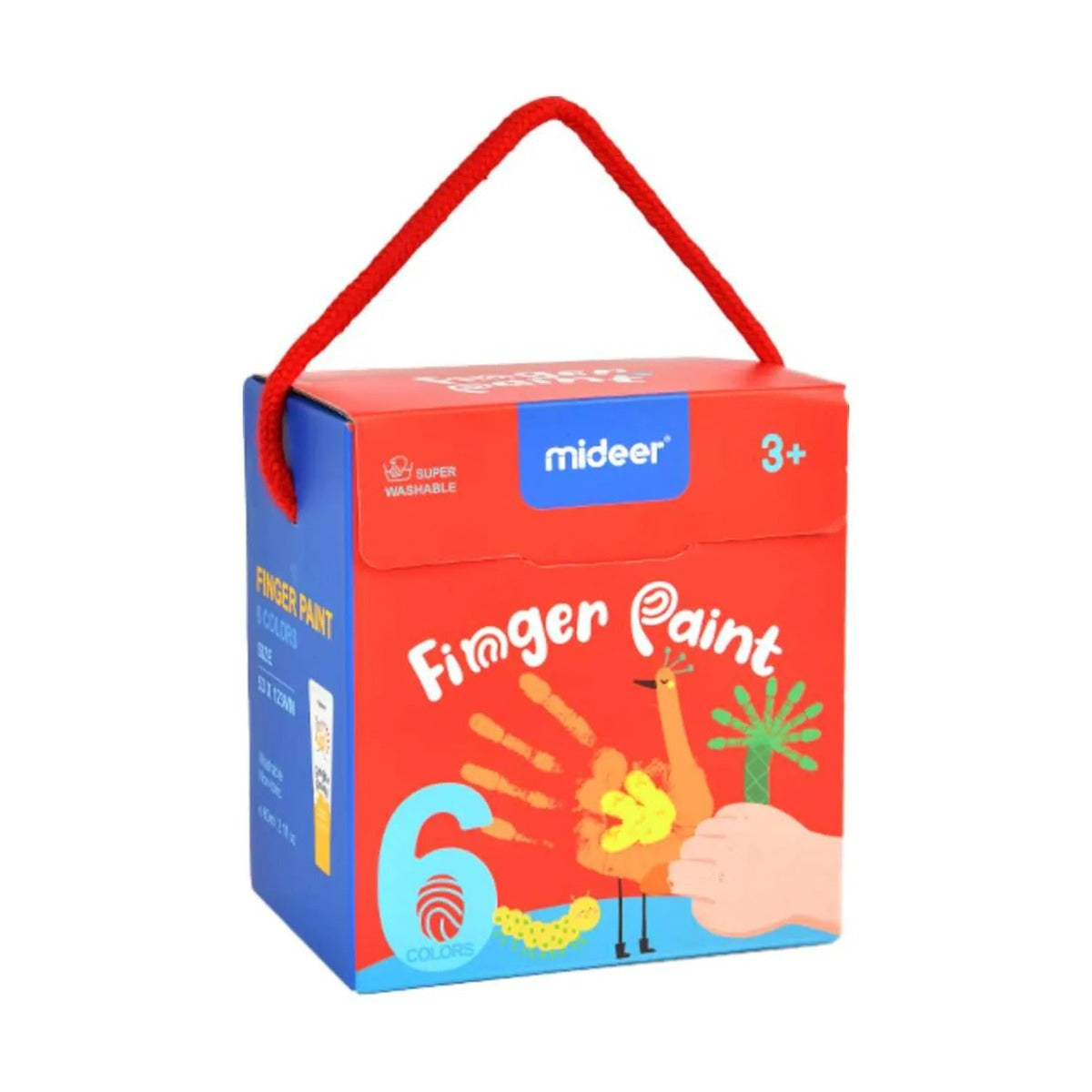 Mideer Finger Paint 6 Colors - Safe Washable Paint Set for Kids