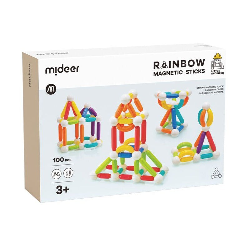 Mideer - Rainbow Magnetic Sticks - 100Pcs