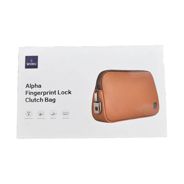 Wiwu - Alpha Fingerprint Lock Clutch Bag - Brown
