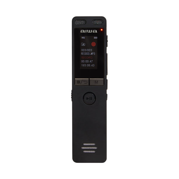 Aiwa - Compact digital voice recorder with 16gb built-in memory