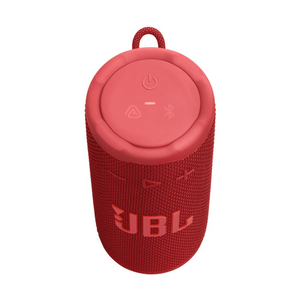 مكبر صوت بلوتوث محمول JBL Grip Compact باللون الأحمر - مقاوم للماء والغبار بمعيار IP68 وقوة 16 واط