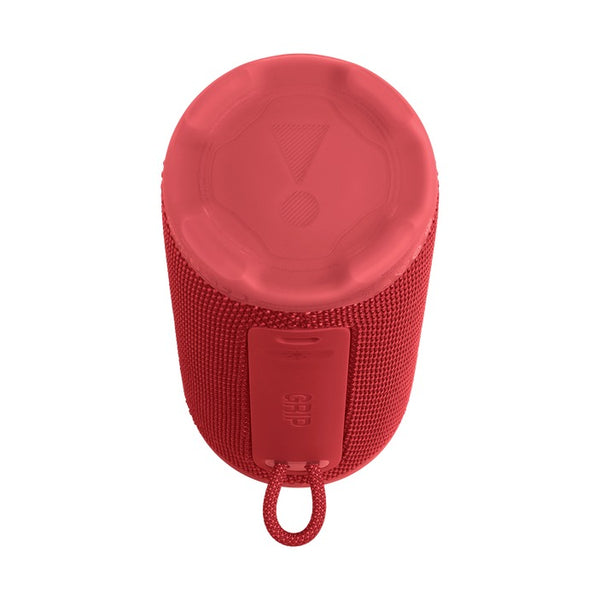 مكبر صوت بلوتوث محمول JBL Grip Compact باللون الأحمر - مقاوم للماء والغبار بمعيار IP68 وقوة 16 واط
