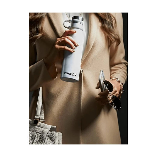 Contigo Autoseal Matterhorne Couture Vacuum Insulated Stainless Steel Bottle 590 ML, White Marble