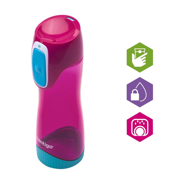 Contigo Autoseal Swish Water Bottle, 500 ml, Magenta