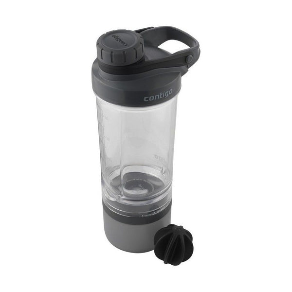 Contigo Shake & Go Fit Protien Shaker With Compartment 650 Ml, Black
