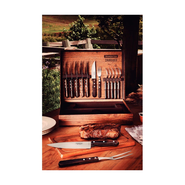 Tramontina Polywood Bbq Set 15 PC Wood Box
