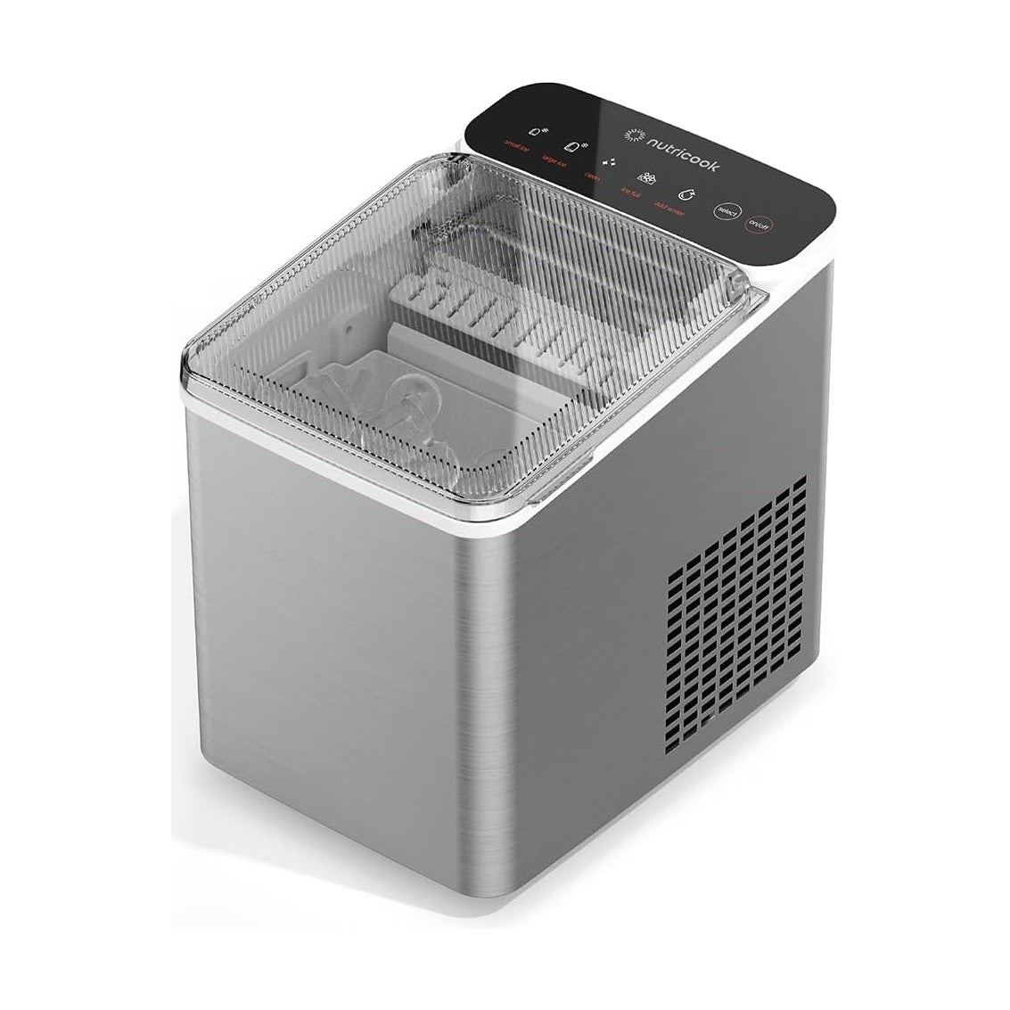 Nutricook Icy Bullet Ice Maker Silver - 7 Minute Countertop Unit