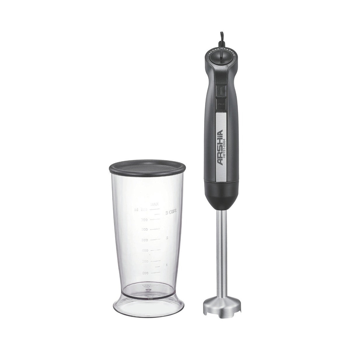Arshia Hand Blender Black - 800W Immersion Stick With 800 ml Jar
