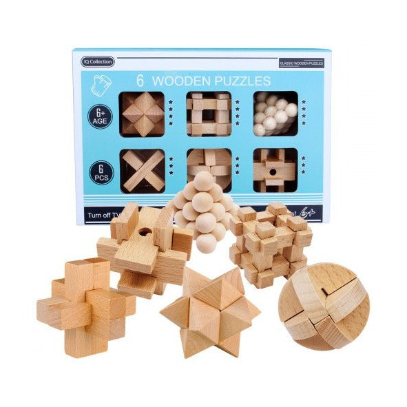 6 Wooden Puzzle Set