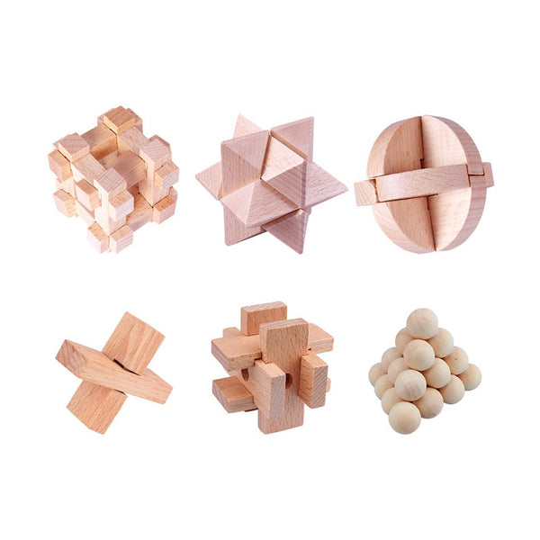 6 Wooden Puzzle Set