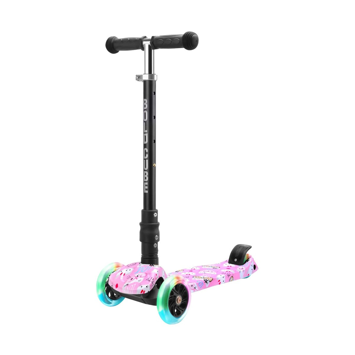 Boldcube Big 3 Wheel Foldable Kids Scooter, Light Up Wheels, Ages 5 Plus, Kitty Love
