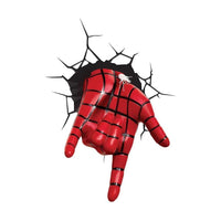 3DLightFX Marvel Spider-Man Hand 3D Deco Light, Battery Powered LED Wall Light