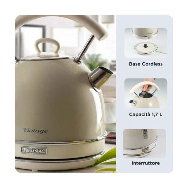 ARIETE - VINTAGE 1.7L DOME KETTLE - Beige