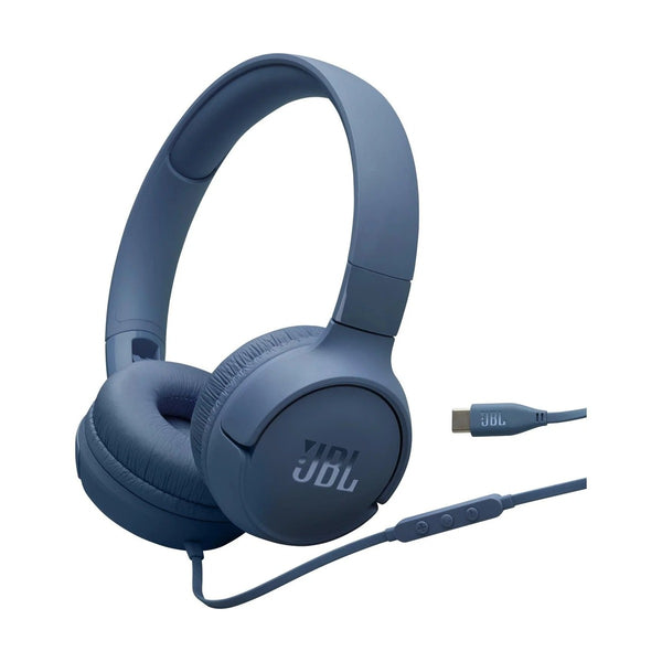 JBL - Tune 520C Wired On Pure Bass Sound Compatible With USB Device, Blue
