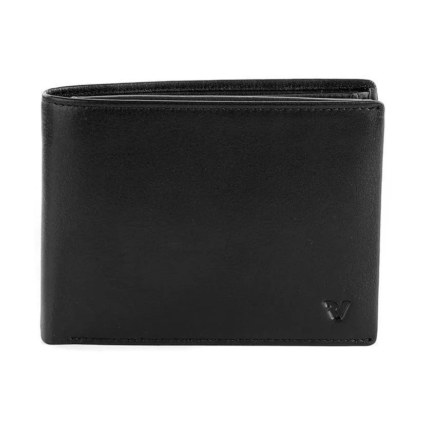 Roncato Pascal Men's Wallet Black - Compact Genuine Leather Fold