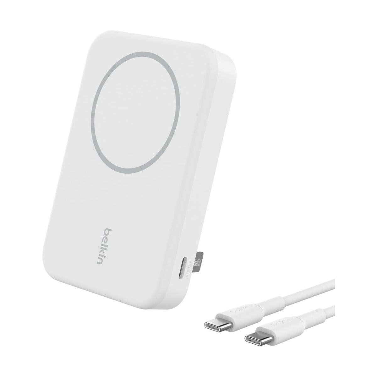 Belkin BoostCharge Pro Qi2 15W Magnetic Power Bank 8K with Kickstand, White