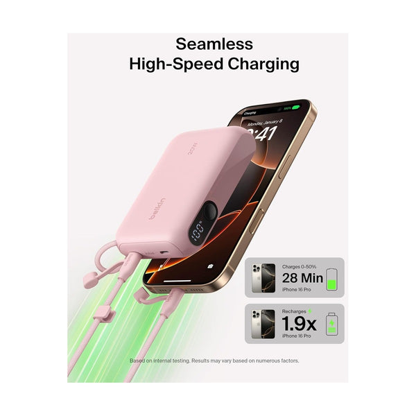 Belkin - 10K Pd20W Power Bank With Display, Pink