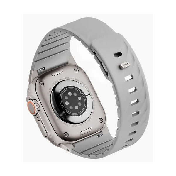 Uniq Fluo Magnetic Apple Watch Strap With Connector - Mist Grey