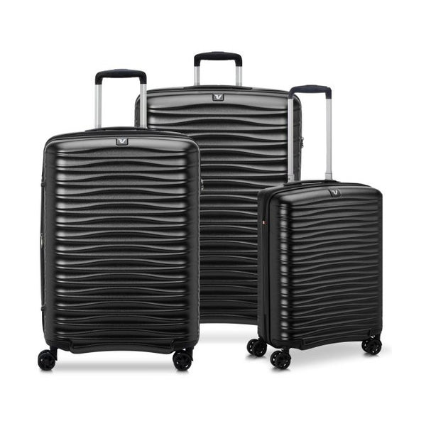 RC - WAVE 3PC TROLLEY LUGGAGE SET,  Black