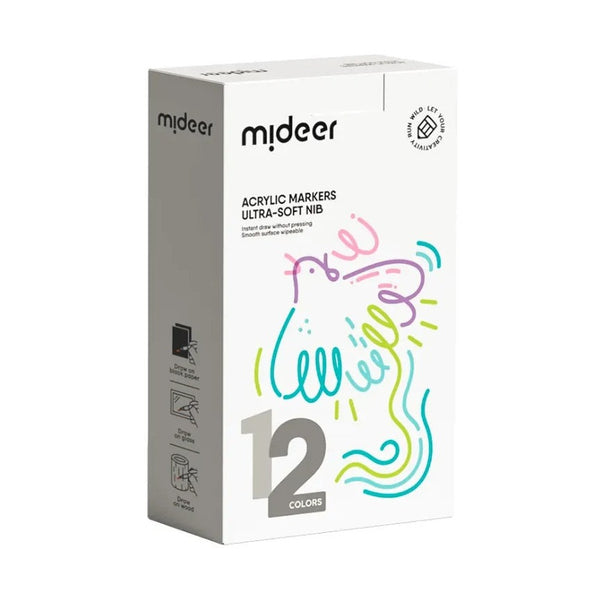 Mideer - Mideer - Acrylic Markers - Ultra-Soft Nib (12 Colors)