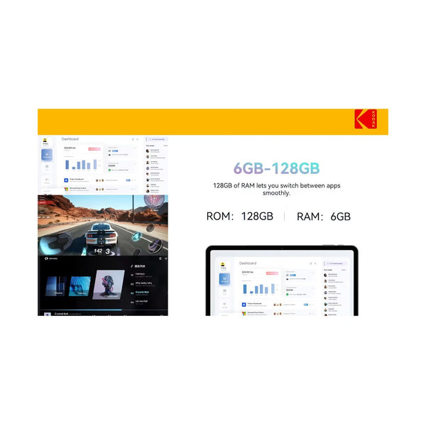 Kodak - Tablet K12 – 12" FHD Android Tablet 128GB