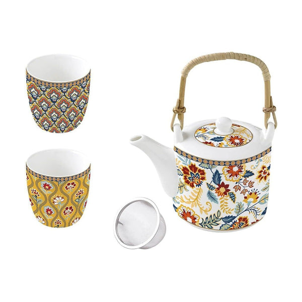 Easy Life - PAISLEY ABUNDANCE TEAPOT W/INFUSER 600ML & 2CUPS 160ML W/BOX, ABUN