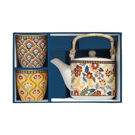 Easy Life - PAISLEY ABUNDANCE TEAPOT W/INFUSER 600ML & 2CUPS 160ML W/BOX, ABUN
