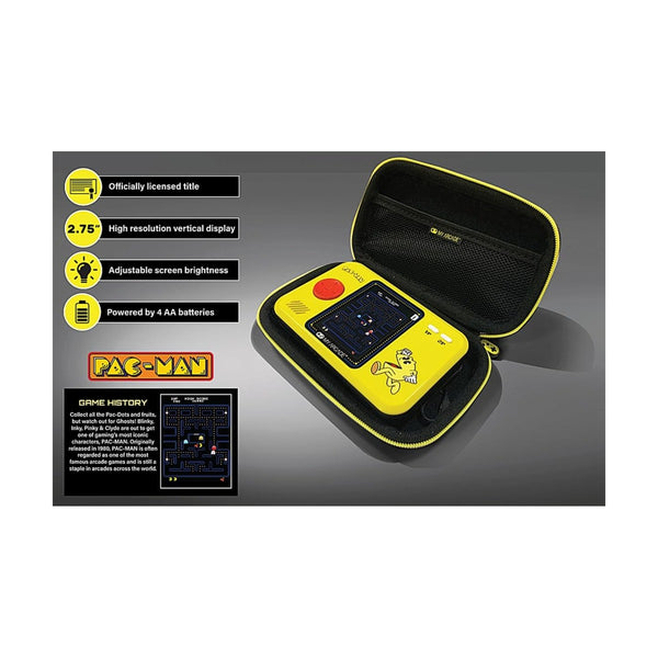 My Arcade VIDEO GAME - POCKET PLAYER PRO+ TRAVEL CASE PAC-MAN PORTABLE GAMING SYSTEM WITH CASE