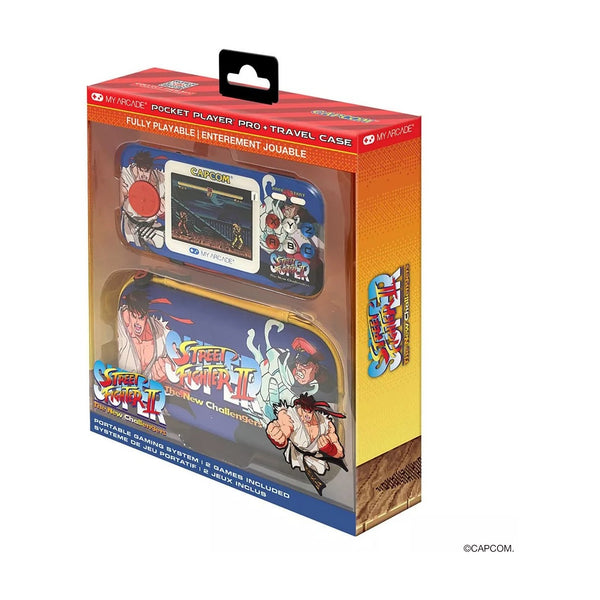 My Arcade VIDEO GAME - POCKET PLAYER PRO+ TRAVEL CASE SUPER STREET FIGHTER II PORTABLE GAMING SYSTEM WITH CASE