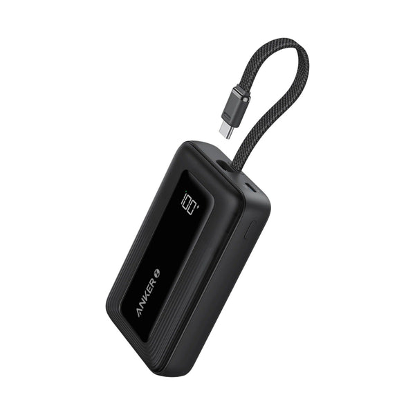 Anker - Zolo Power Bank (10K, 30W, Built-In USB-C  Cable) - Black