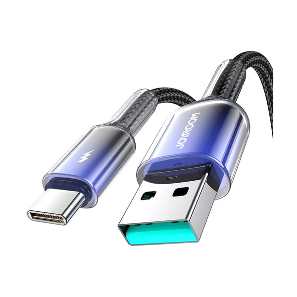 Joyroom - Crystal-Clear Series 3A Fast Charging Data Cable (USB-A to Type-C) 1.2m - Black
