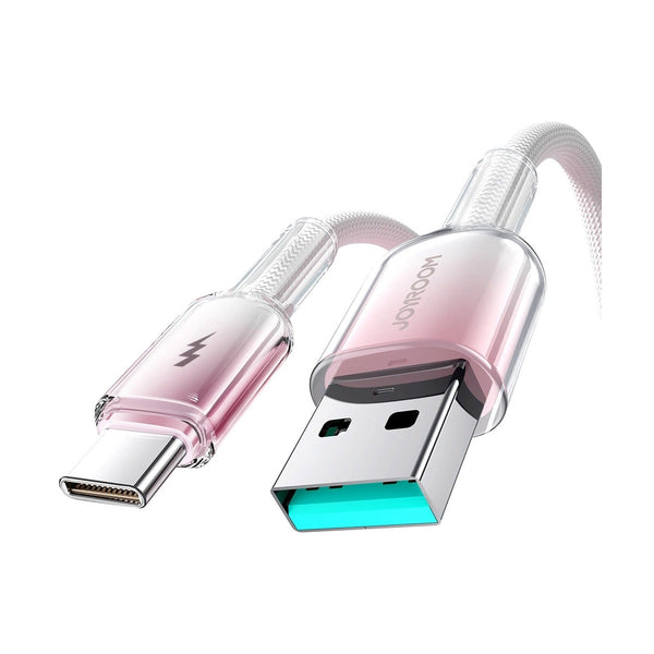 Joyroom - Crystal-Clear Series 3A Fast Charging Data Cable (USB-A to Type-C) 1.2m - White