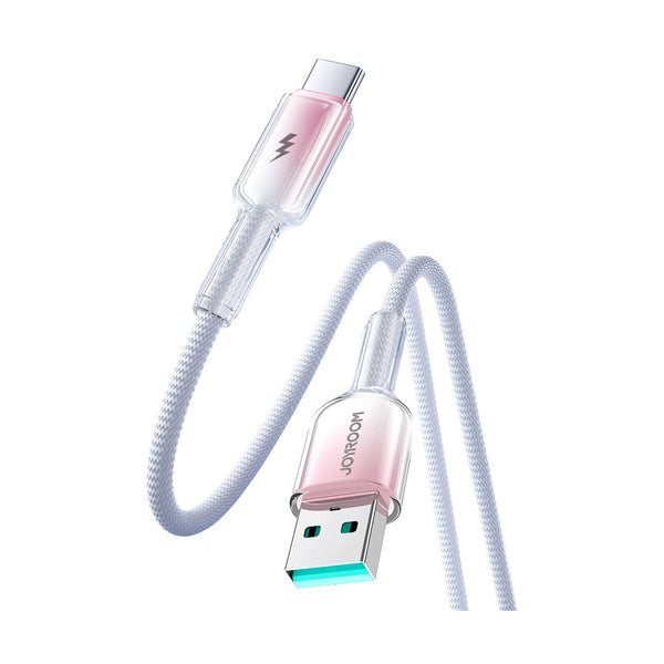 Joyroom - Crystal-Clear Series 3A Fast Charging Data Cable (USB-A to Type-C) 1.2m - White