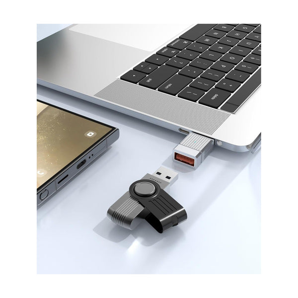 Green Lion 2 In 1 Otg Adapter Usb-A To Usb-C - Gray