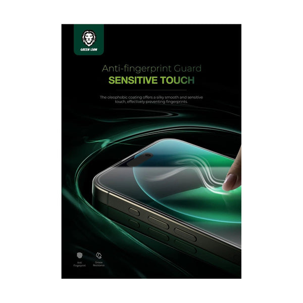 Green Lion 9H Steve HD Glass Protector for iPhone 16 Pro Max  - Black Edge/Clear
