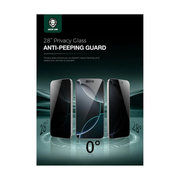 Green Lion 9H Steve Privacy Anti-Peeping Glass For iphone 17 Air - Black