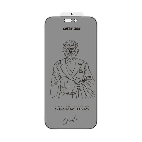 Green Lion Anthony 360° Privacy Anti-Peeping Glass For iphone 17 Pro/Pro Max - Black Edge/Privacy