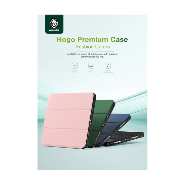 Green Lion Hogo Premium Case With Pencil Holder For Ipad Air 13"- Green