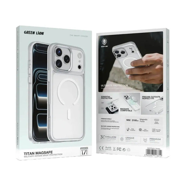 Green Lion Titan Magsafe Case For  iPhone 17 Pro Max - Silver
