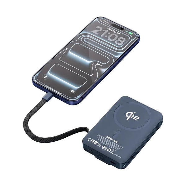 Green Lion Wellington 10000Mah Magsafe Power Bank PD 35W - Blue