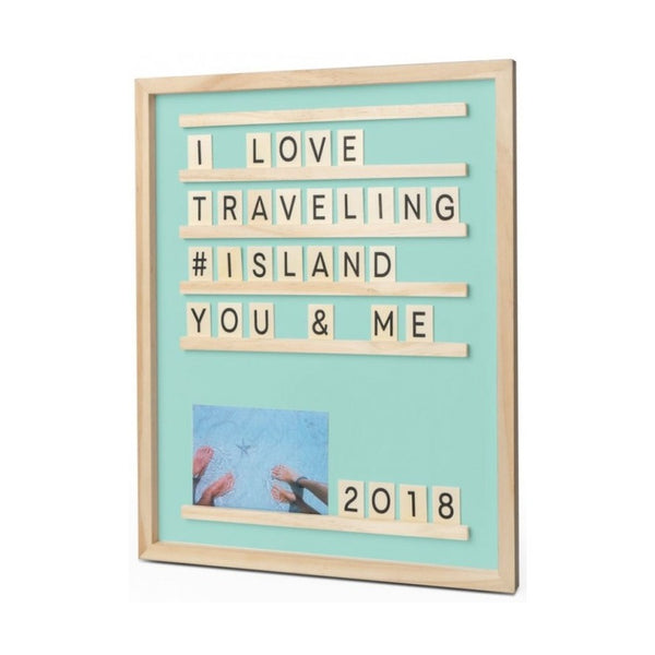 Balvi Letter and photo board,Memories,green,wood
