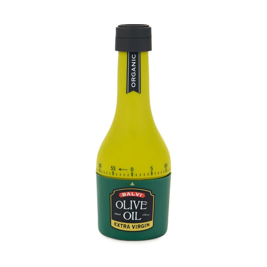 Balvi Olive Oil Kitchen Timer Green - Mechanical 60 Minute Timer