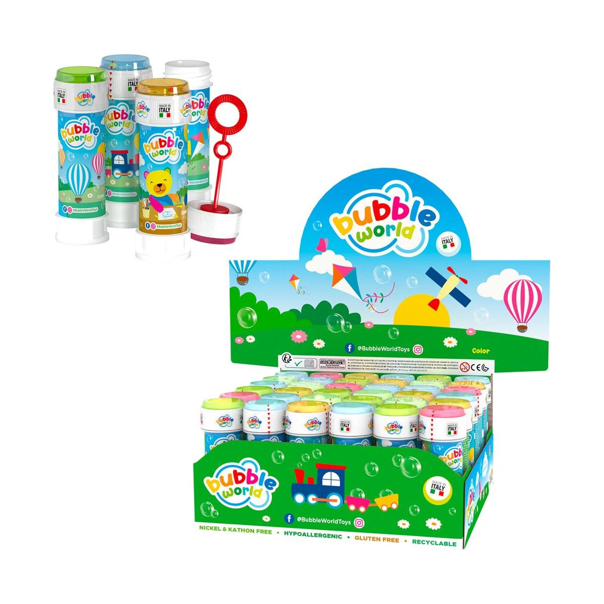 Bubble World Color Bubbles 60 ml - Bubble Blower with Cap Game