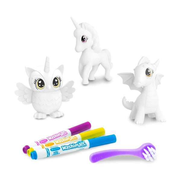 Crayola - Washimals Peculiar Pets 3Ct, 3 Markers, 1 Scrubber