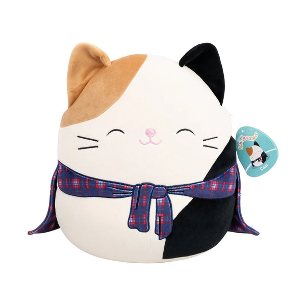 SQCR - Medium Plush 12" Squishmallows Cam - Brown and Black Calico Cat with Flannel Around the Waist
