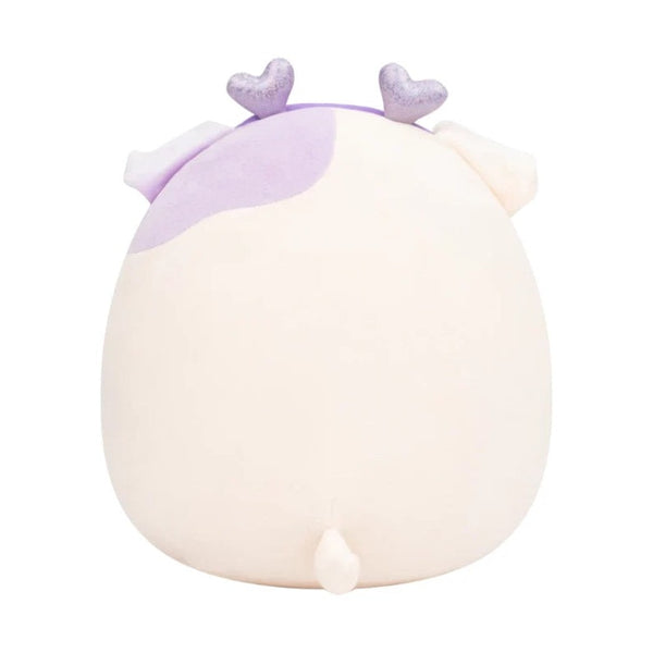 SQVA - Little Plush 7.5" Squishmallows Danielle - Cream and Lavender Bulldog W/Heart Headband